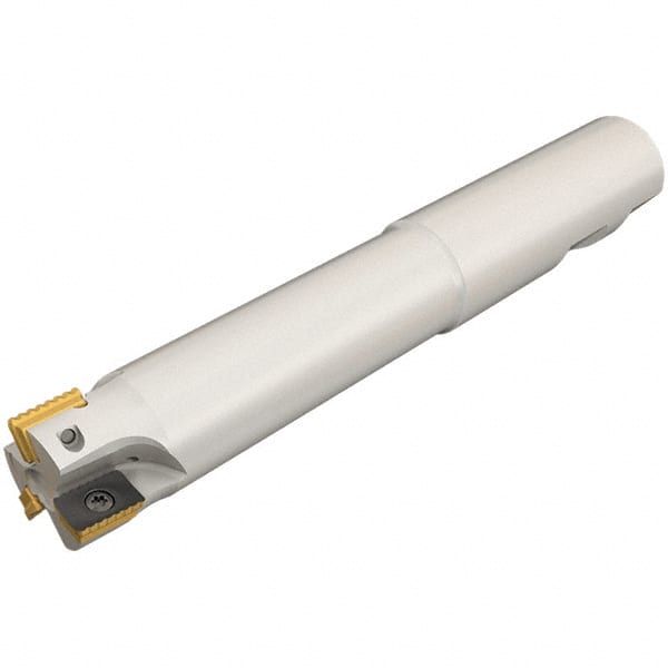 Iscar - 1" Cut Diam, 0.708" Max Depth of Cut, 1" Shank Diam, 4.8" OAL, Indexable Square Shoulder End Mill - P290 AC.T 1806.. Inserts, Weldon Shank, 0° Lead Angle, Through Coolant, Series MillShred - Exact Tooling