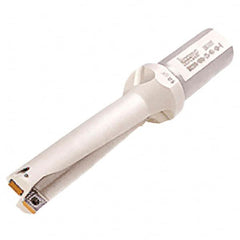 Iscar - 112mm Max Drill Depth, 4xD, 28mm Diam, Indexable Insert Drill - 2 Inserts, 32mm Shank Diam, Straight Shank - Exact Tooling