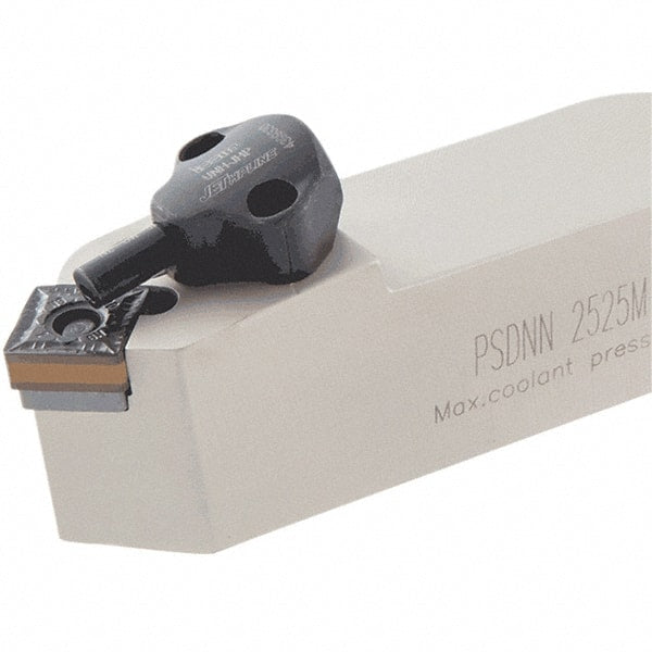 Iscar - SDNC, Neutral Cut, 62.5° Lead Angle, 16mm Shank Height x 16mm Shank Width, Neutral Rake Indexable Turning Toolholder - 100mm OAL, DCMT 13T5-SL Insert Compatibility, Series Isoturn - Exact Tooling