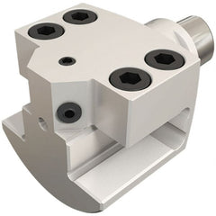 Iscar - Neutral Cut, C4 Modular Connection, Square Shank Lathe Modular Clamping Unit - 20mm Square Shank Width, Through Coolant - Exact Tooling
