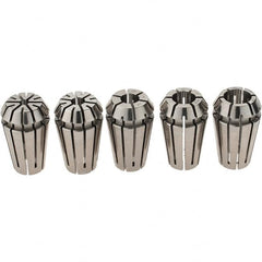 Iscar - 5 Piece, 1/8" to 3/8" Capacity, ER Collet Set - Increments of 1/16", Series ER16 - Exact Tooling