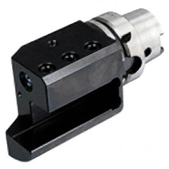 Iscar - Left Hand Cut, HSK63A Modular Connection, Square Shank Lathe Modular Clamping Unit - Through Coolant - Exact Tooling