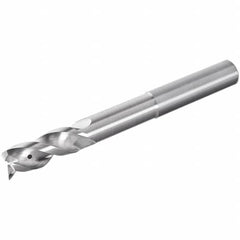 Iscar - 3 Flute Solid Carbide Roughing & Finishing Corner Radius End Mill - Uncoated, Straight Shank, 39° Helix, Non-Centercutting, Regular Length - Exact Tooling