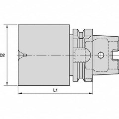 Kennametal - HSK40A Taper Shank, 40.8mm Diameter, Tool Holder Blank - 120mm Projection Gage Line to Nose End - Exact Tooling