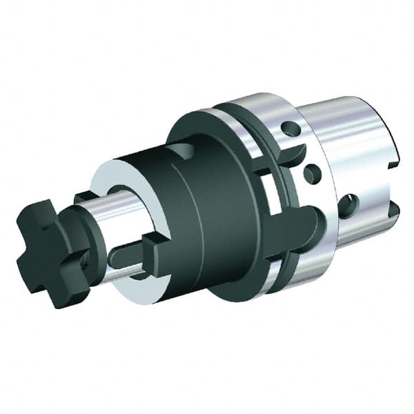 Kennametal - HSK100A Taper Shank 16mm Pilot Diam Shell Mill Holder - 60mm Flange to Nose End Projection, 32mm Nose Diam, M8x1.25 Lock Screw, Through-Spindle Coolant - Exact Tooling