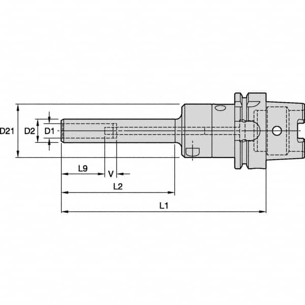 Kennametal - HSK40A Taper Shank, 10mm Hole Diam, Hydraulic Tool Holder/Chuck - 17.5mm Nose Diam, 160mm Projection, 31mm Clamp Depth, 15,000 RPM, Through Coolant - Exact Tooling