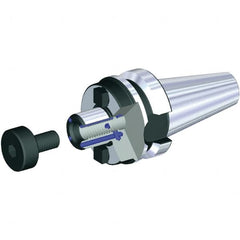 Kennametal - BT30 Taper Shank 1" Pilot Diam Shell Mill Holder - 1.77" Flange to Nose End Projection, 2.19" Nose Diam, 1/2-20 Lock Screw, Through-Spindle & DIN Flange Coolant - Exact Tooling