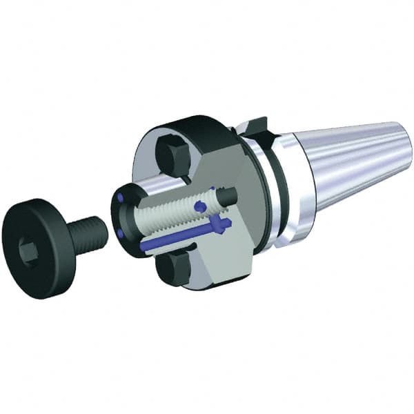 Kennametal - BT30 Taper Shank 27mm Pilot Diam Shell Mill Holder - 45mm Flange to Nose End Projection, 60mm Nose Diam, M12x1.75 Lock Screw, Through-Spindle & DIN Flange Coolant - Exact Tooling