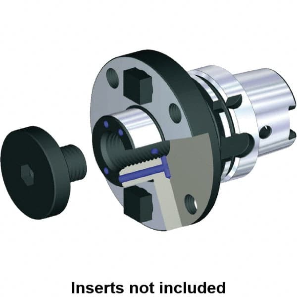 Kennametal - HSK125A Taper Shank 1-1/4" Pilot Diam Shell Mill Holder - 4" Flange to Nose End Projection, 73.1mm Nose Diam - Exact Tooling