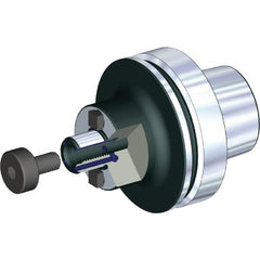 Kennametal - HSK80F Taper Shank 3/4" Pilot Diam Shell Mill Holder - 2" Flange to Nose End Projection, 1.46" Nose Diam, 3/8-24 Lock Screw, Through-Spindle Coolant - Exact Tooling