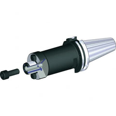 Kennametal - DIN69871-50 Taper Shank 22mm Pilot Diam Shell Mill Holder - 35mm Flange to Nose End Projection, 49mm Nose Diam, M10x1.5 Lock Screw, Through-Spindle & DIN Flange Coolant - Exact Tooling