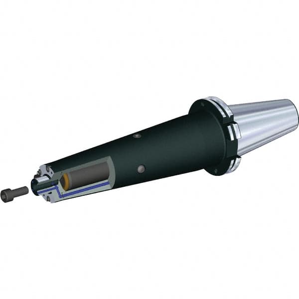 Kennametal - DIN69871-40 Taper Shank 22mm Pilot Diam Shell Mill Holder - 260mm Flange to Nose End Projection, 49mm Nose Diam, M10x1.5 Lock Screw, Through-Spindle & DIN Flange Coolant - Exact Tooling