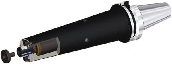 Kennametal - BTKV40 Taper Shank 27mm Pilot Diam Shell Mill Holder - 260mm Flange to Nose End Projection, 61mm Nose Diam, M12x1.75 Lock Screw, Through-Spindle & DIN Flange Coolant - Exact Tooling