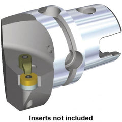 Kennametal - Left Hand Cut, Size KM40, RN.. Insert Compatiblity, Internal or External Modular Turning & Profiling Cutting Unit Head - 27mm Ctr to Cutting Edge, 40mm Head Length, Through Coolant, Series M-Clamping - Exact Tooling