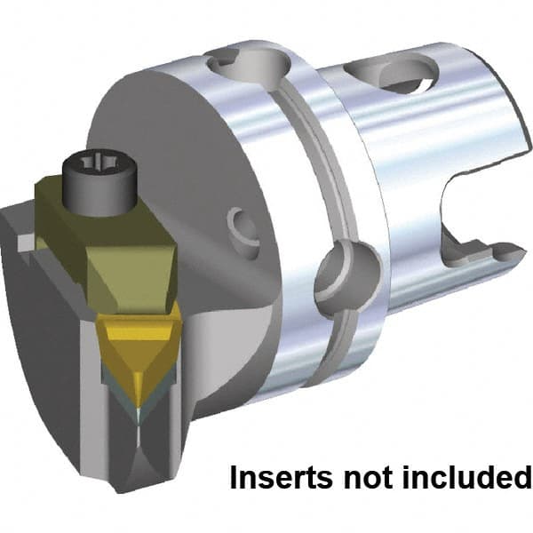 Kennametal - V.GR.. Insert, 40mm Head Length, Modular Grooving Cutting Unit Head - Left Hand Cut, System Size KM40, Through Coolant, Series Top Notch - Exact Tooling