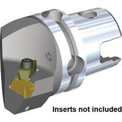 Kennametal - NG3R Insert, 40mm Head Length, Modular Grooving Cutting Unit Head - Left Hand Cut, System Size KM40, Through Coolant, Series Top Notch - Exact Tooling