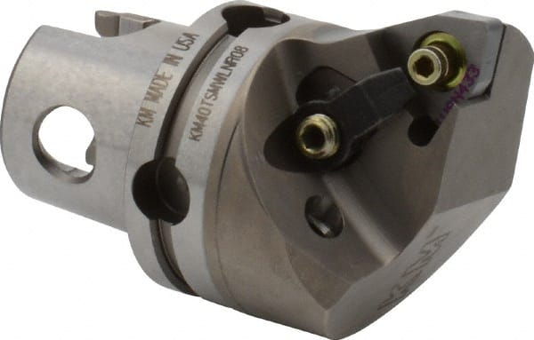 Kennametal - Right Hand Cut, Size KM40, WN.. Insert Compatiblity, Internal or External Modular Turning & Profiling Cutting Unit Head - 27mm Ctr to Cutting Edge, 40mm Head Length, Through Coolant, Series M-Clamping - Exact Tooling