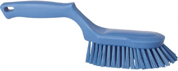 Vikan - 1-1/2" Bristle Length, Polyester Scrub Brush - 5-5/8" Long x 5" Wide Head, 13-1/2" OAL, Blue, Polypropylene Block - Exact Tooling