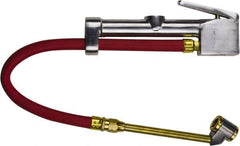 Milton - 160 Max psi Closed Check Aluminum/EPDM Inflator Gauge - Dual Large Bore Chuck, 1/4 FNPT, 10 to 160 psi Pressure Range - Exact Tooling