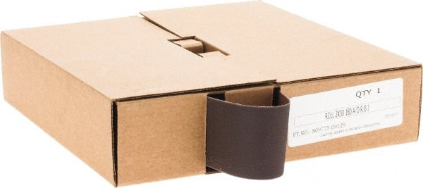 Made in USA - 2" x 50 Yd 180 Grit Aluminum Oxide Cloth Roll - J Weighted Backing - Exact Tooling