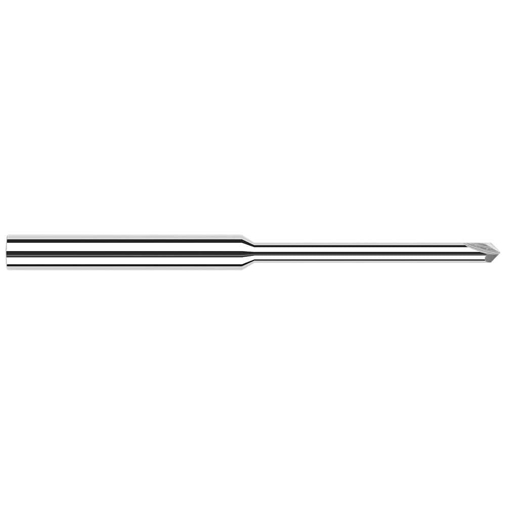 Harvey Tool - 1/32" Diam 90°/90° 2-Flute Single End Solid Carbide Chamfer Mill - Exact Tooling