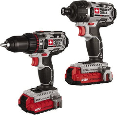 Porter-Cable - 20 Volt Cordless Tool Combination Kit - Includes 1/2" Drill/Driver & 1/4" Impact Driver, Lithium-Ion Battery Included - Exact Tooling
