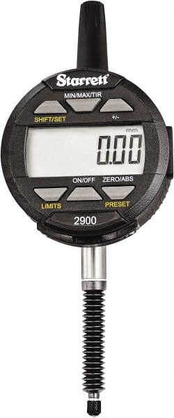 Starrett - 25mm Max Measurement, 0.01mm Graduation, Electronic Drop Indicator - Accurate to 0.03mm, Metric System, LCD Display - Exact Tooling