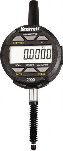Starrett - 1" Max Measurement, 0.0005" Graduation, Electronic Drop Indicator - Accurate to 0.001", Inch & Metric System, LCD Display - Exact Tooling