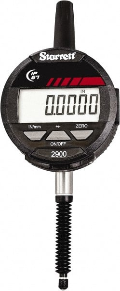 Starrett - 1" Max Measurement, 0.0005" Graduation, Electronic Drop Indicator - Accurate to 0.001", Inch & Metric System, LCD Display - Exact Tooling