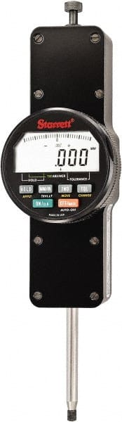 Starrett - 2" Max Measurement, 0.0001, 0.0005 & 0.001" Graduation, Electronic Drop Indicator - Accurate to 0.0002", Inch & Metric System, LCD Display - Exact Tooling