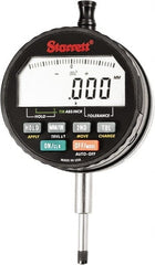 Starrett - 15mm Max Measurement, 0.00005, 0.0001, 0.0005 & 0.001" Graduation, Electronic Drop Indicator - Accurate to 0.0001", Inch & Metric System, LCD Display - Exact Tooling