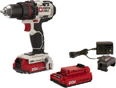 Porter-Cable - 20 Volt 1/2" Chuck Pistol Grip Handle Cordless Drill - 0-400 & 0-1600 RPM, Keyless Chuck, Reversible, 2 Lithium-Ion Batteries Included - Exact Tooling