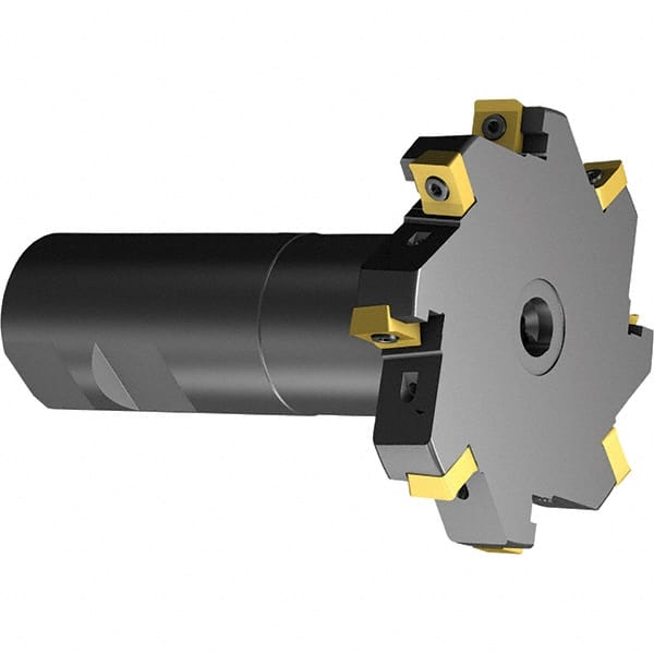 Sandvik Coromant - 1/4" Cutting Width, 0.732" Depth of Cut, 1-1/4" Hole Diam, 6 Tooth Indexable Slotting Cutter - Right Hand Cutting Direction - Exact Tooling