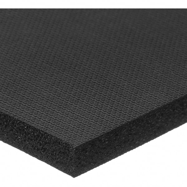 Value Collection - 1' Long x 12" Wide x 1" Thick, Neoprene Sheet Gasketing - 100 Max psi, Black - Exact Tooling
