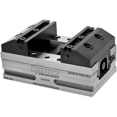 Raptor Workholding - 4" Jaw Width, 2" Throat Depth, Manual Precision Self Centering Vise - 3.937" OAW x 6.94" OAL x 2.971" OAH - Exact Tooling