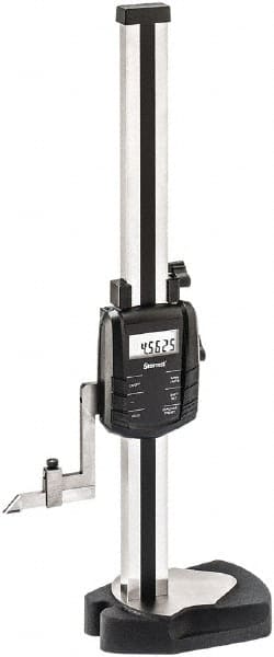 Starrett - 12" Electronic Height Gage - 0.0005" Resolution, Accurate to .0001", LCD Display, RS-232 Data Output - Exact Tooling