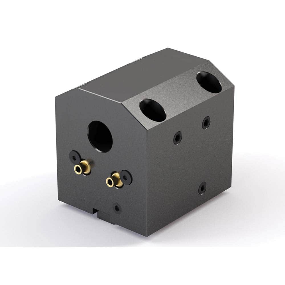 Global CNC Industries - Turret & VDI Tool Holders; Type: Haas ID Block ; Clamping System: 73mm X 70mm ; Tool Axis: ID ; Through Coolant: Yes ; Additional Information: 4 Mounting Holes - Exact Tooling