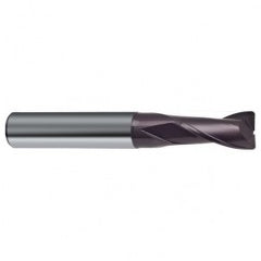 3/8 Dia. x 2-1/2 Overall Length 2-Flute Square End Solid Carbide SE End Mill-Round Shank-Center Cut-Firex - Exact Tooling