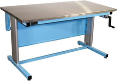 Proline - 60 Wide x 30" Deep x 42" High, Stainless Steel Workbench - Adjustable Height Legs, Blue - Exact Tooling