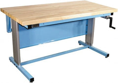 Proline - 72 Wide x 30" Deep x 42" High, Maple Workbench - Adjustable Height Legs, Blue - Exact Tooling