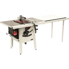 Jet - 10" Blade Diam, 5/8" Arbor Diam, 1 Phase Table Saw - 1-3/4 hp, 27" Wide, 115 Volt, 3-1/8" Cutting Depth - Exact Tooling