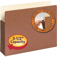 SMEAD - 11-3/4 x 9-1/2", Letter Size, Redrope, Expansion Folders - 11 Point Stock, Straight Tab Cut Location - Exact Tooling