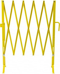Illinois Engineered Products - 40" High Aisle Gate - Galvanized Steel, Yellow - Exact Tooling