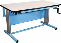 Proline - 72 Wide x 30" Deep x 42" High, Static Dissipative Workbench - T-Molded Edge, Adjustable Height Legs, Blue - Exact Tooling