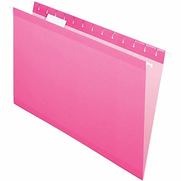 Pendaflex - 8-1/2 x 14", Legal, Pink, Hanging File Folder - 11 Point Stock, 1/5 Tab Cut Location - Exact Tooling