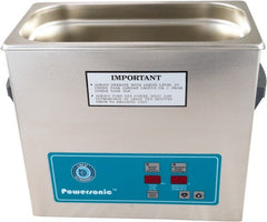 CREST ULTRASONIC - Bench Top Water-Based Ultrasonic Cleaner - 1 Gal Max Operating Capacity, Stainless Steel Tank, 11-5/8" High x 11-1/2" Long x 6-3/8" Wide, 230 Input Volts - Exact Tooling