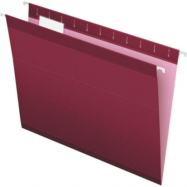 Pendaflex - 8-1/2 x 11", Letter Size, Burgundy, Hanging File Folder - 11 Point Stock, 1/5 Tab Cut Location - Exact Tooling