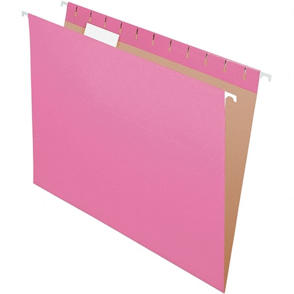 Pendaflex - 8-1/2 x 11", Letter Size, Pink, Hanging File Folder - 11 Point Stock, 1/5 Tab Cut Location - Exact Tooling