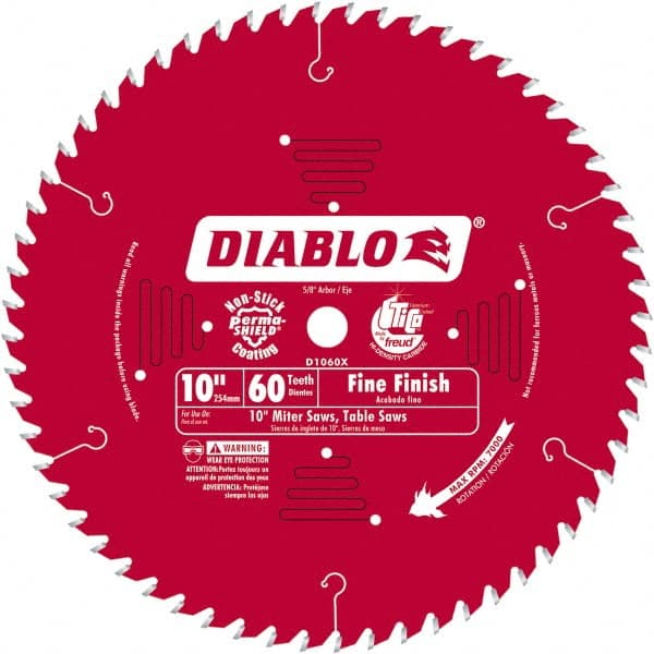 Freud - 10" Blade Diam, 60 Teeth, Carbide-Tipped Cold Saw Blade - 5/8" Arbor Hole Diam, 0.071" Blade Thickness - Exact Tooling