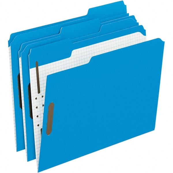 Pendaflex - 11-5/8 x 9-1/2", Letter Size, Blue, File Folders with Top Tab - 11 Point Stock, Assorted Tab Cut Location - Exact Tooling